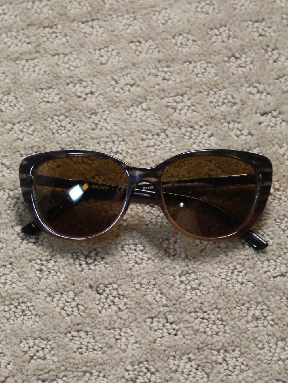 Vtg DKNY DY4121 3660/73 Oversized Marble Brown Sunglasses 56  [] 17  140 Frames